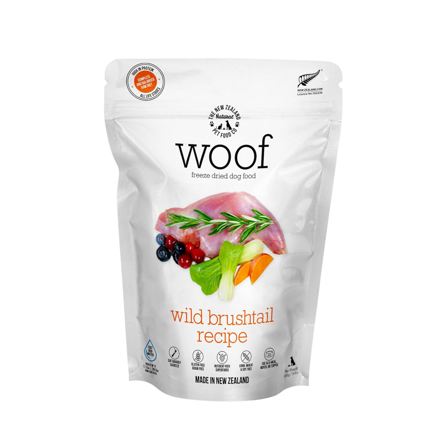 The New Zealand Natural Pet Food Co. Woof Freeze-Dried Raw Wild Brushtail