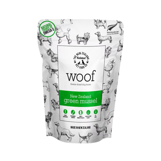 The New Zealand Natural Pet Food Co. Woof Green Lipped Mussels Freeze-Dried Dog Treats