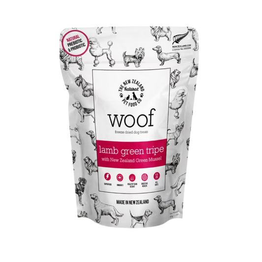The New Zealand Natural Pet Food Co. Woof Lamb Green Tripe Freeze-Dried Dog Treats