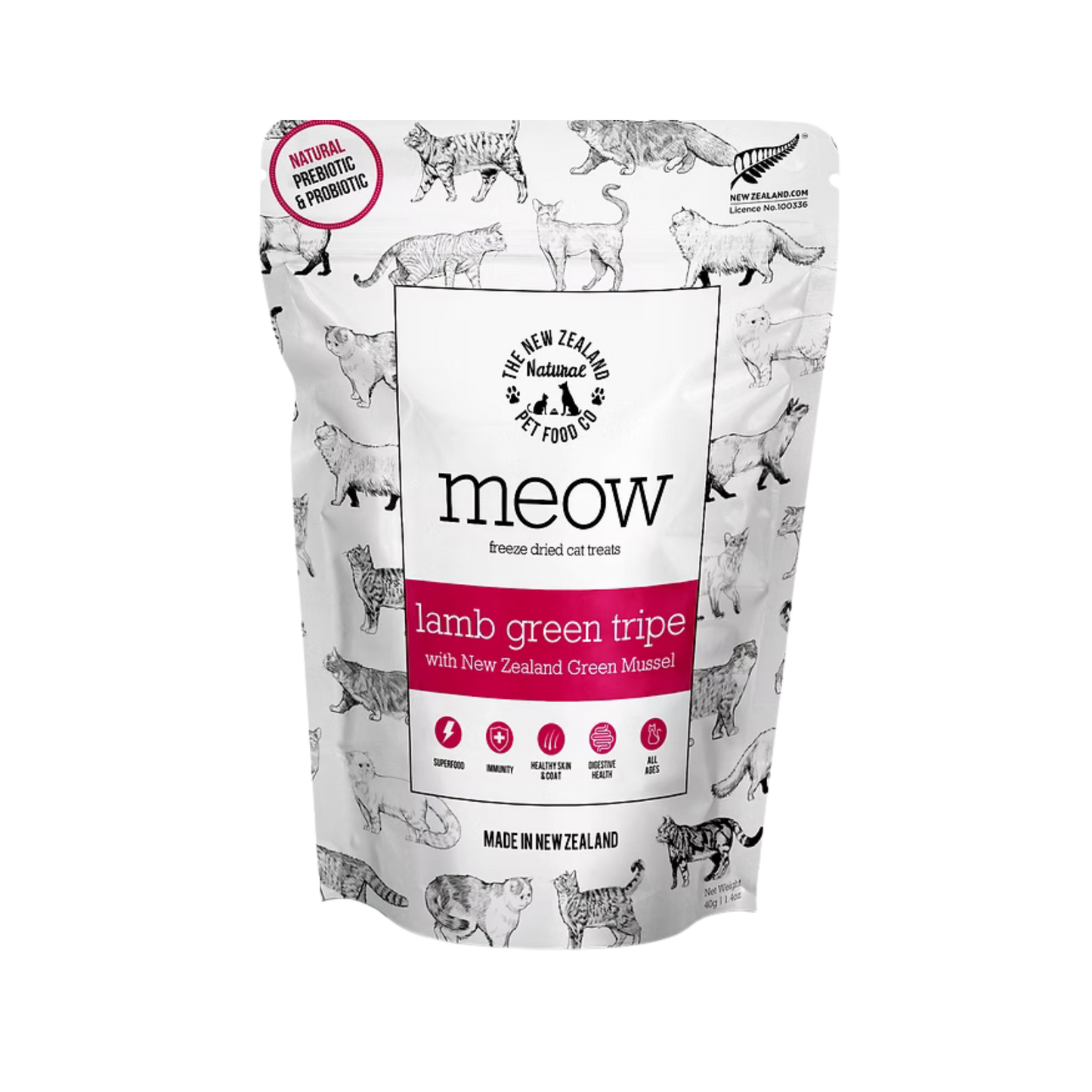 The New Zealand Natural Pet Food Co. Woof Freeze-Dried Lamb Green Tripe for Cats