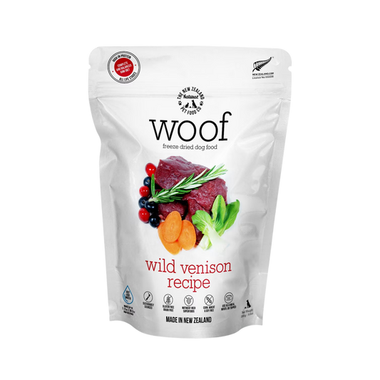 The New Zealand Pet Food Co. Woof Freeze-Dried Raw Wild Venison for Dogs