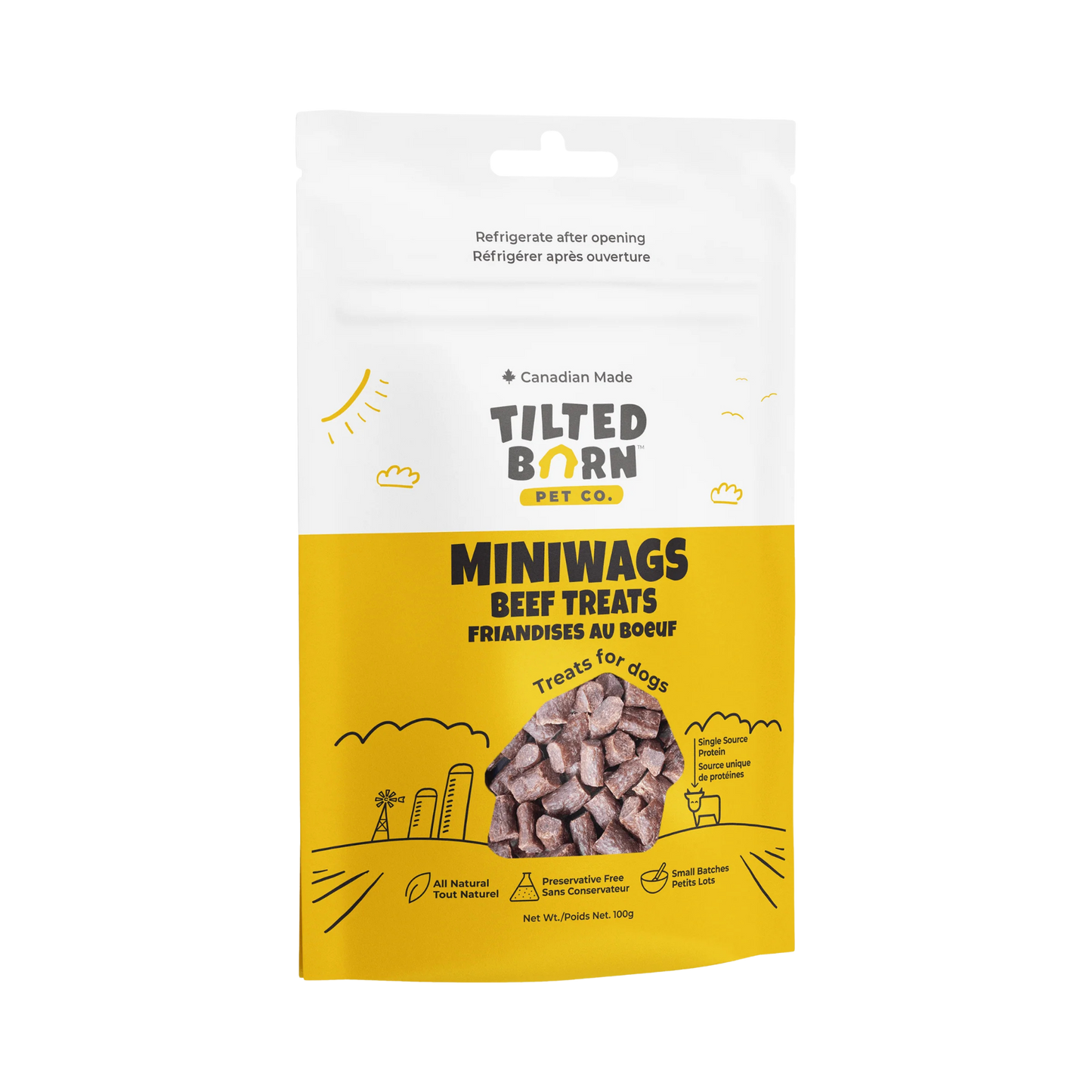 Tilted Barn Pet Co. Miniwags Beef Recipe Treats for Dogs, 3.53oz