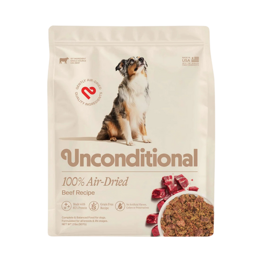 Unconditional Air-Dried Beef Recipe Dog Food, 2lb
