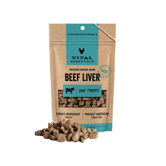 Vital Essentials Freeze-Dried Raw Beef Liver Dog Treats, 2.1oz