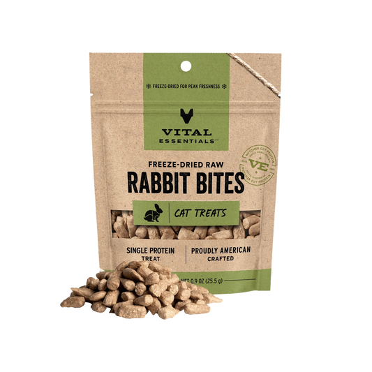 Vital Essentials Freeze-Dried Raw Rabbit Bites Cat Treats, 0.9oz