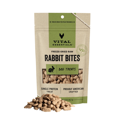Vital Essentials Freeze-Dried Raw Rabbit Bites Dog Treats