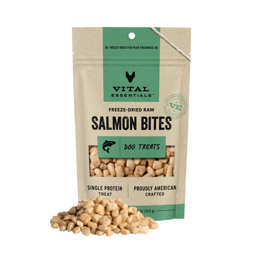 Vital Essentials Freeze-Dried Raw Salmon Bites Dog Treats