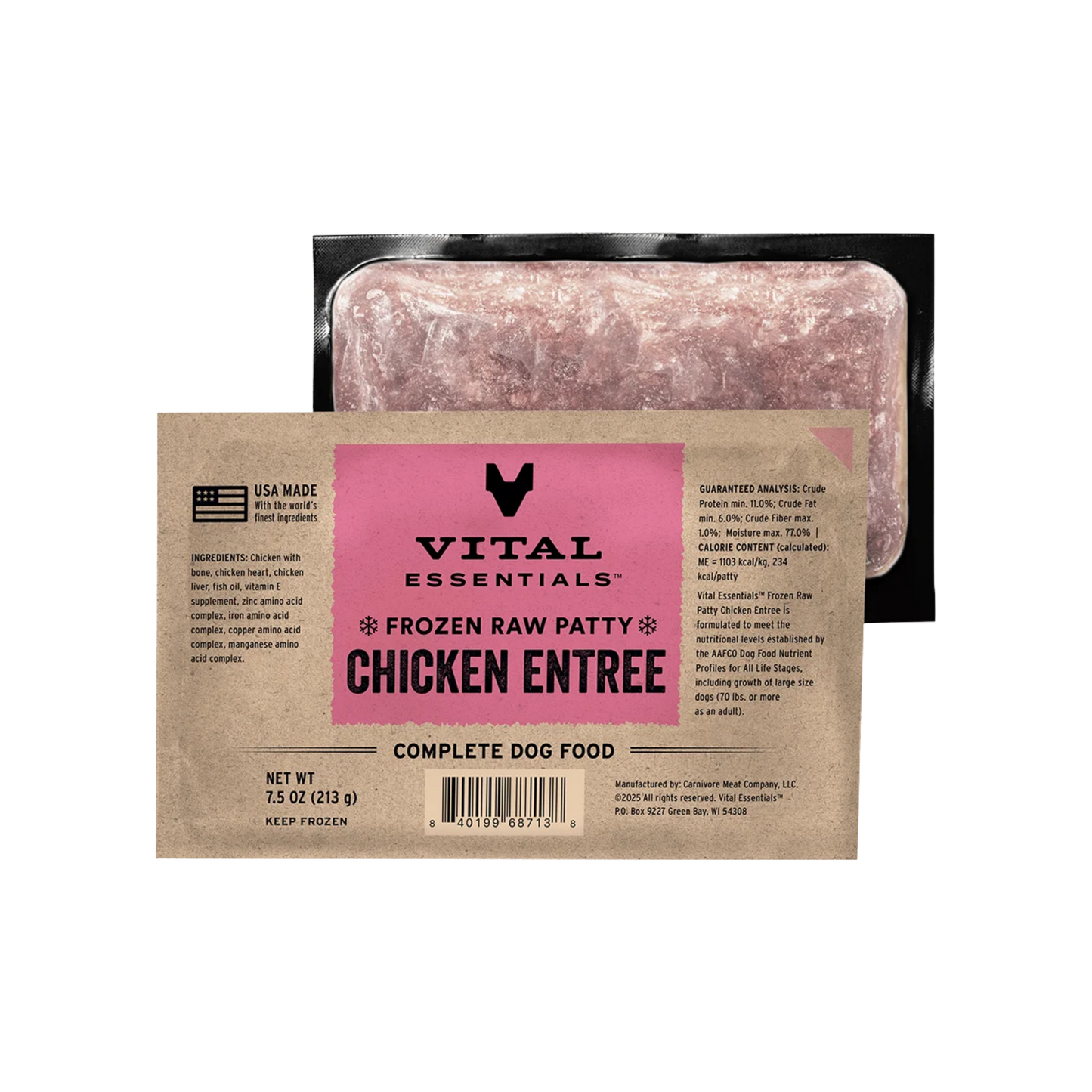 Vital Essentials Frozen Raw Chicken Entree Patty