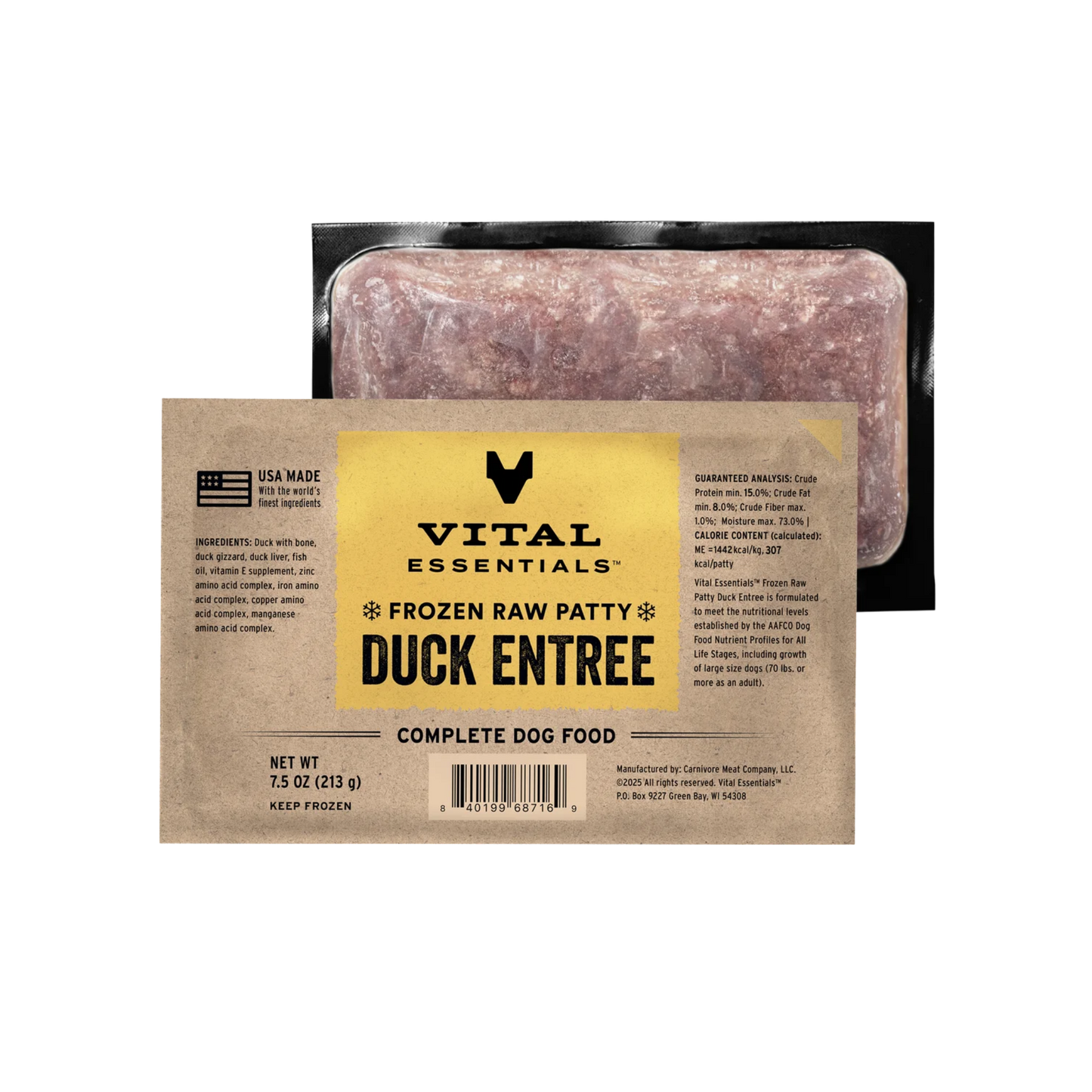 Vital Essentials Frozen Raw Duck Entree Patty