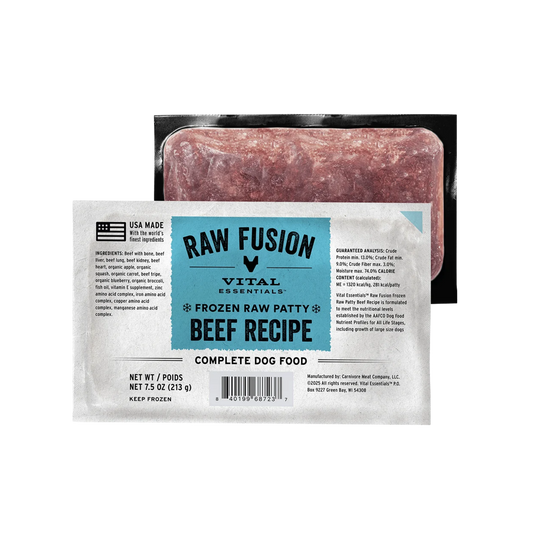 Vital Essentials Frozen Raw Fusion Beef Recipe Patty
