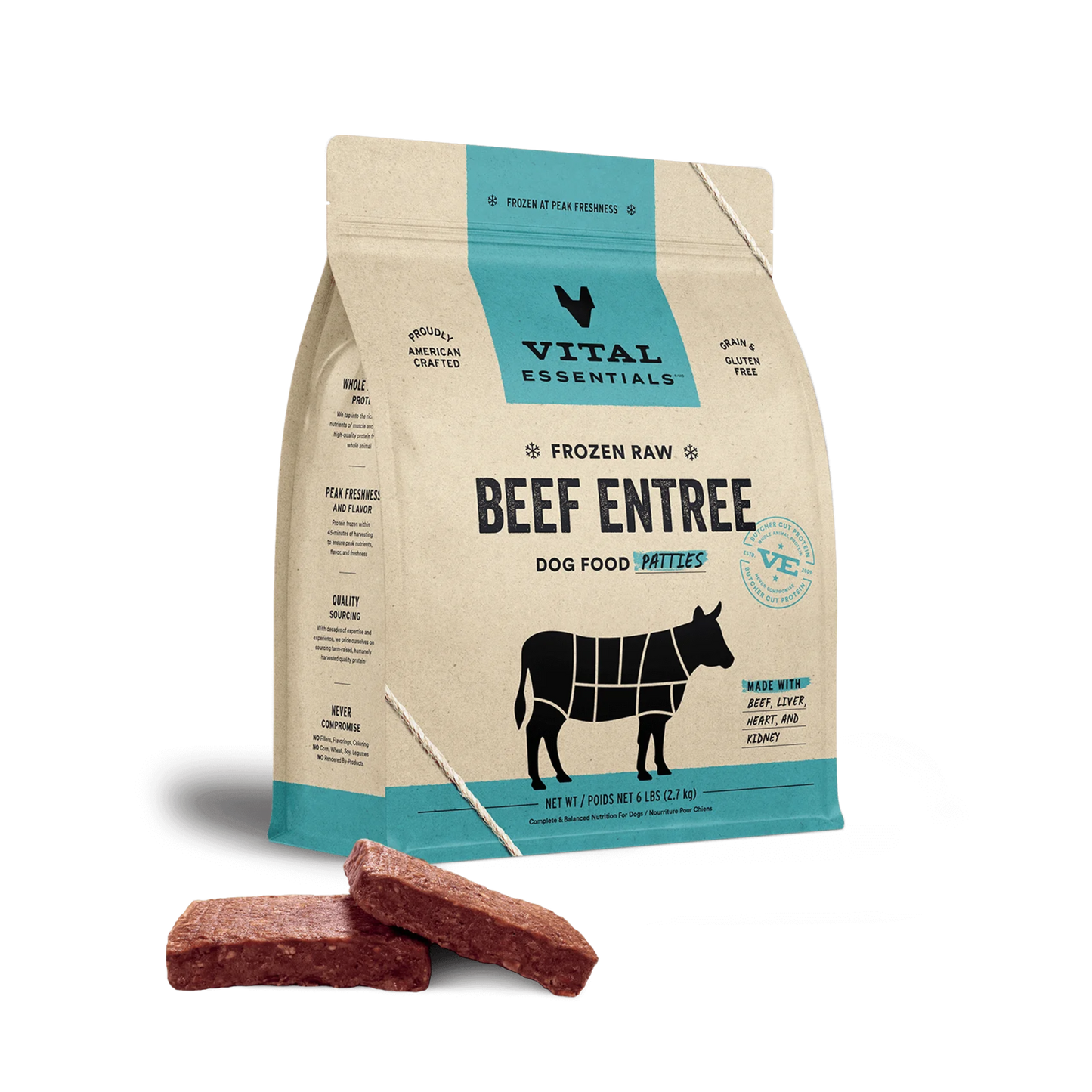 Vital Essentials Frozen Raw Patties Dog Food