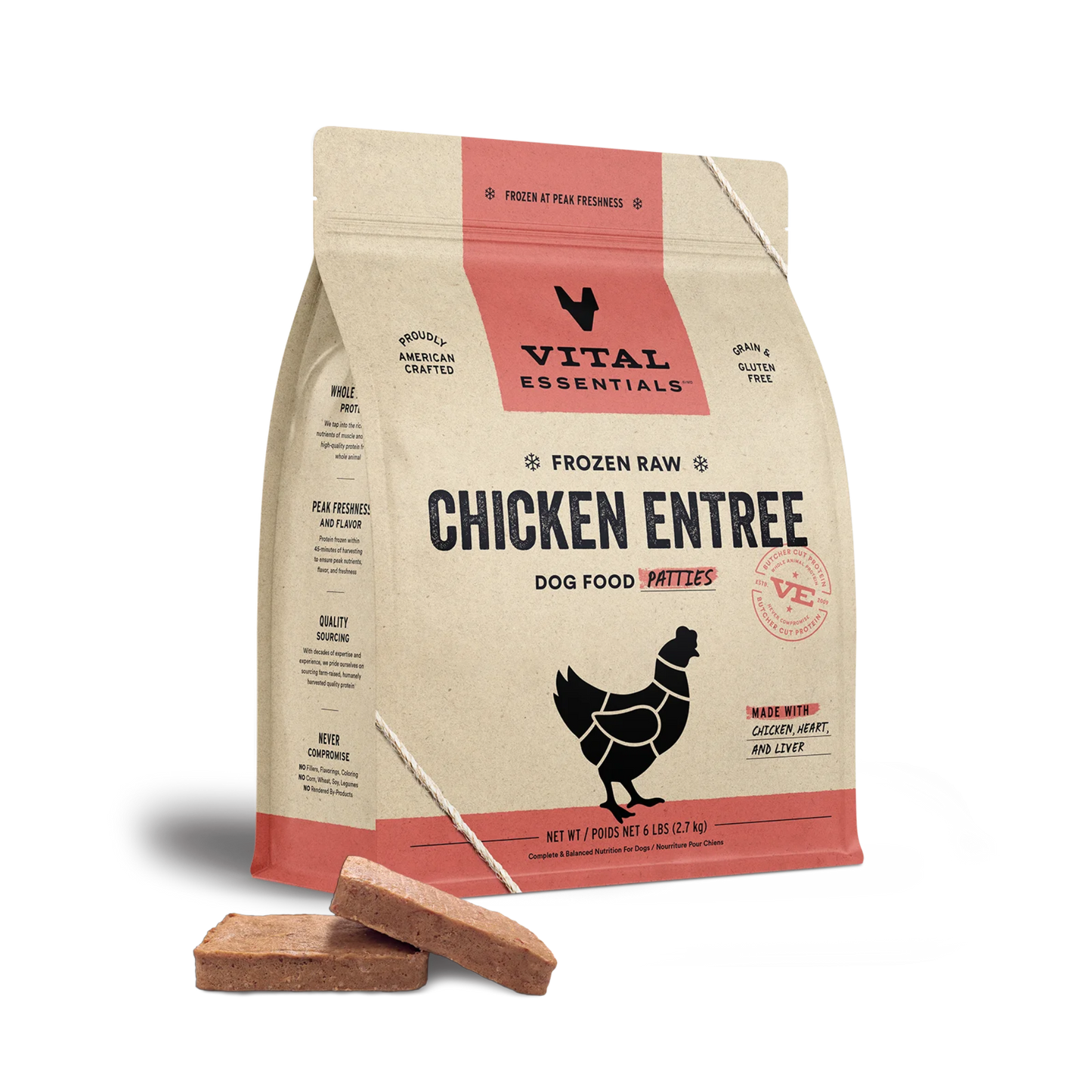 Vital Essentials Frozen Raw Patties Dog Food