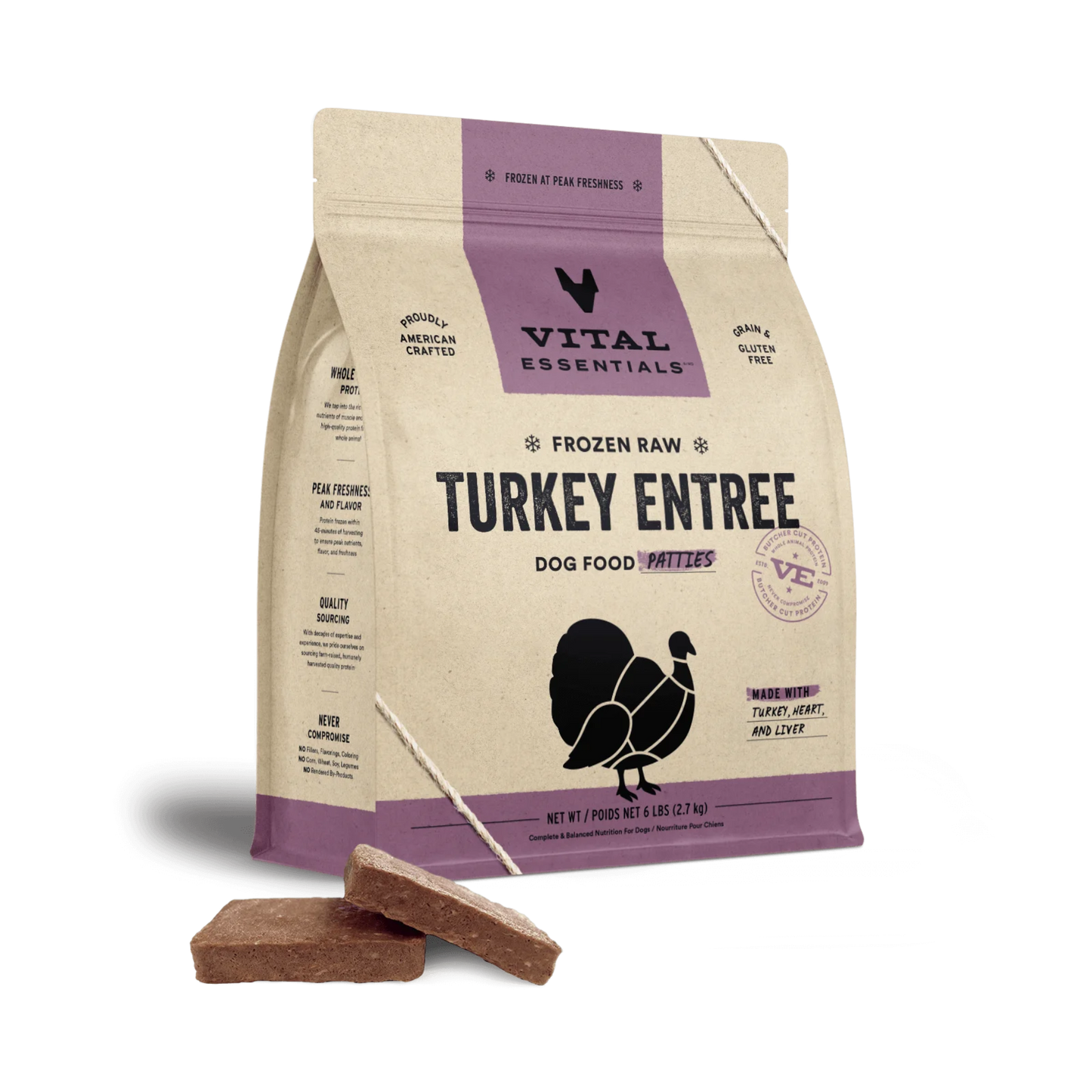 Vital Essentials Frozen Raw Patties Dog Food
