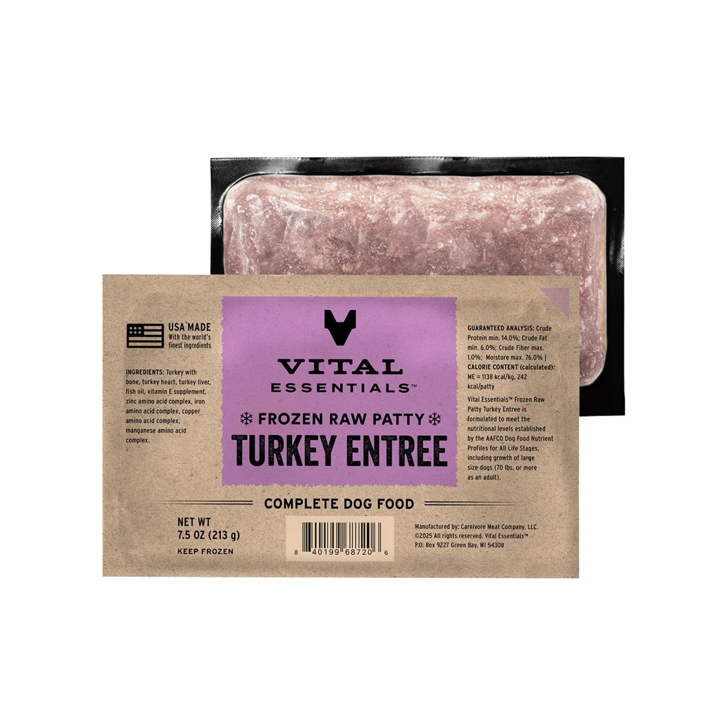 Vital Essentials Frozen Raw Turkey Entree Patty