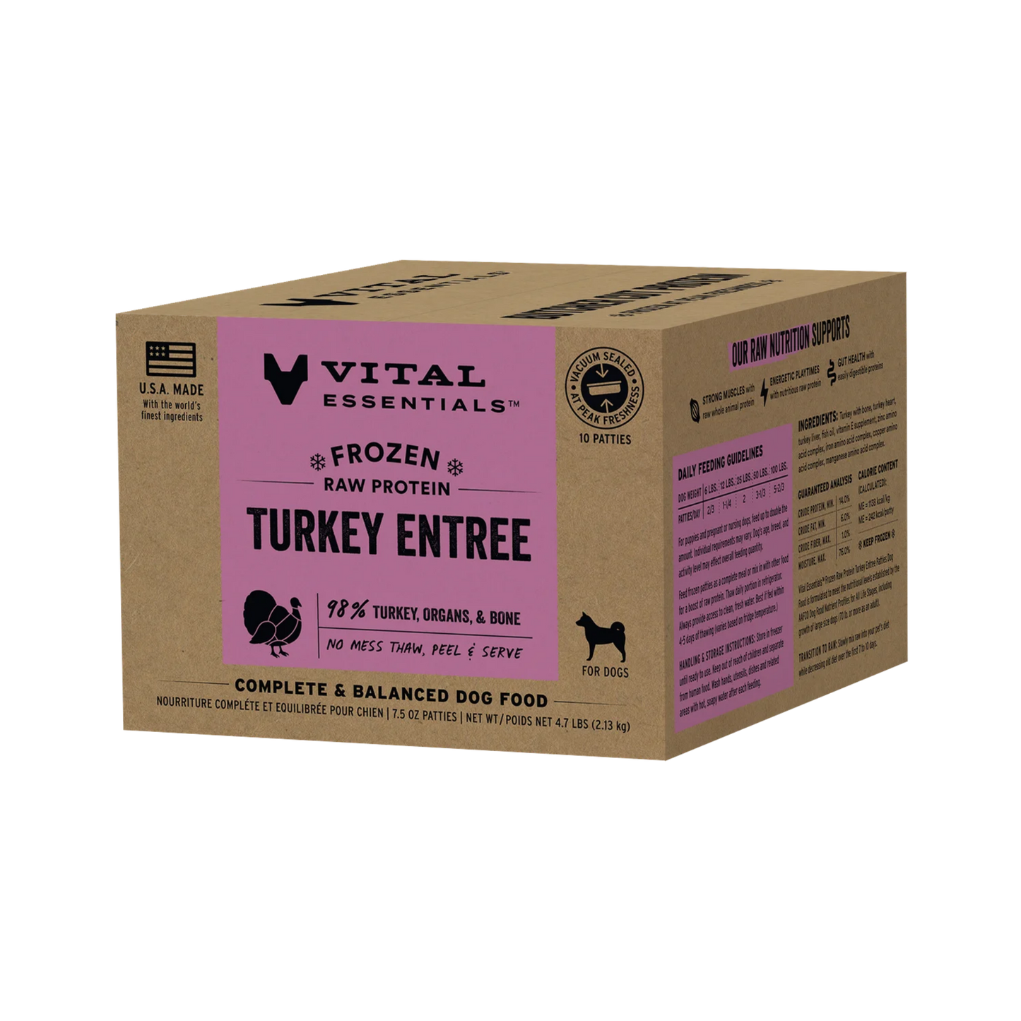 Vital Essentials Frozen Raw Turkey Entree Bulk Box