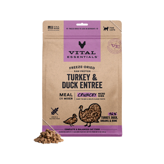 Vital Essentials Turkey & Duck Crunchy Micro Nibs Cat Food, 12oz