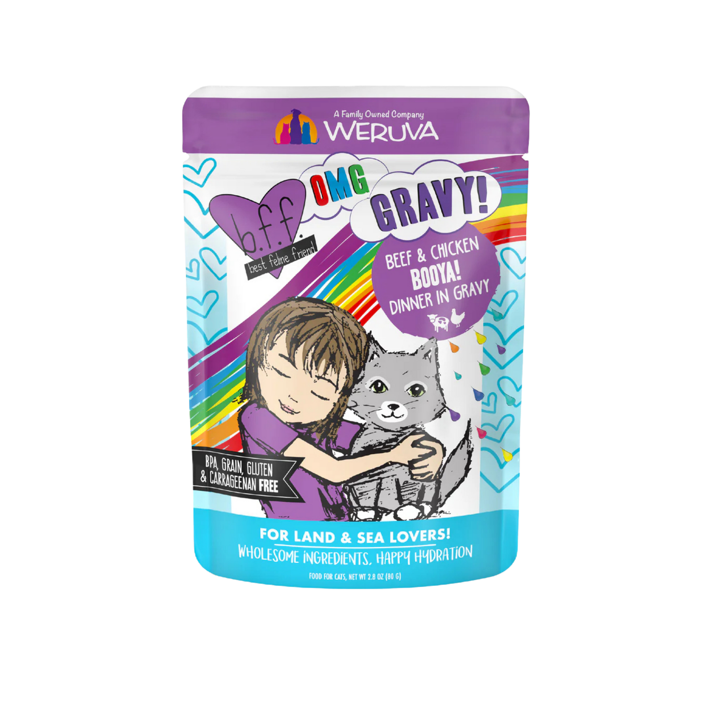 Weruva BFF OMG Beef & Chicken Booya! Dinner in Gravy for Cats, 2.8oz