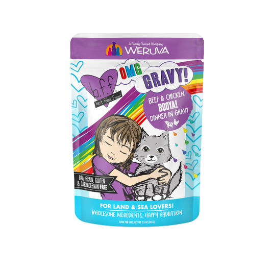 Weruva BFF OMG Beef & Chicken Booya! Dinner in Gravy for Cats, 2.8oz