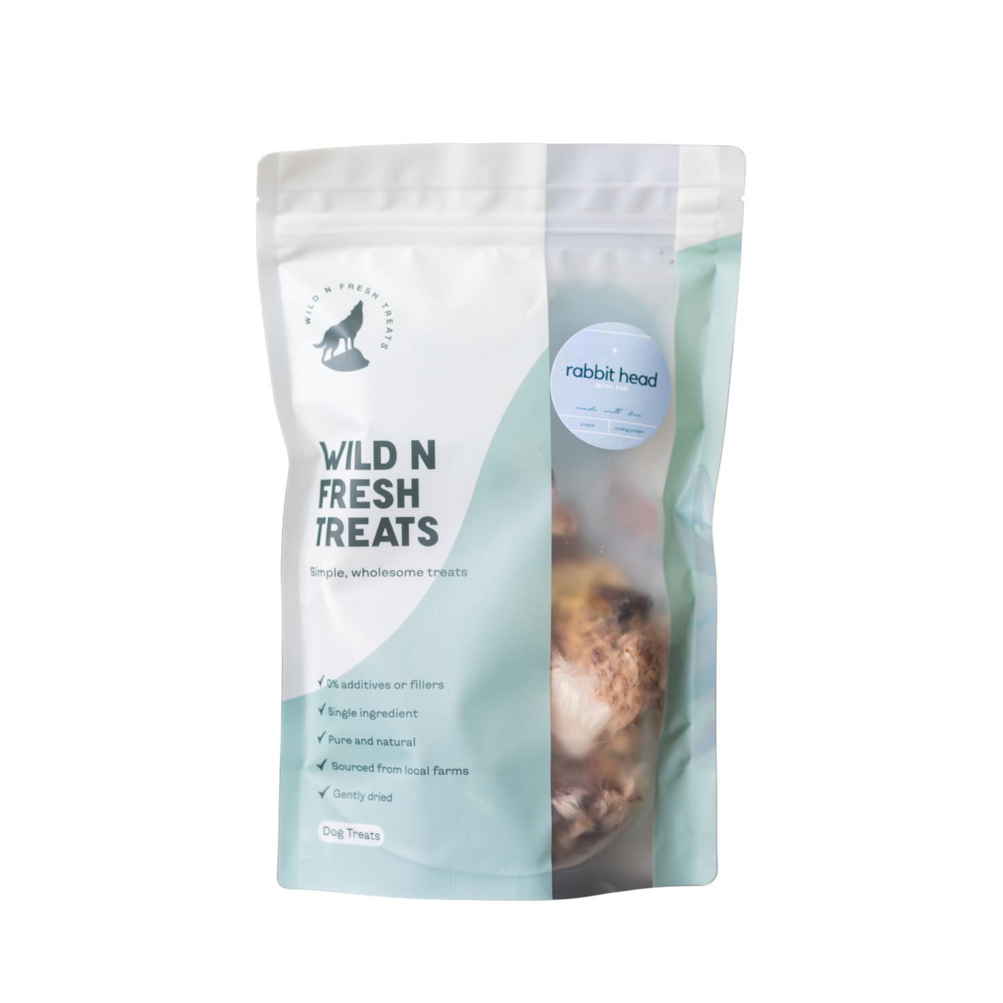 Wild N Fresh Dehydrated Rabbit Head Dog Treats