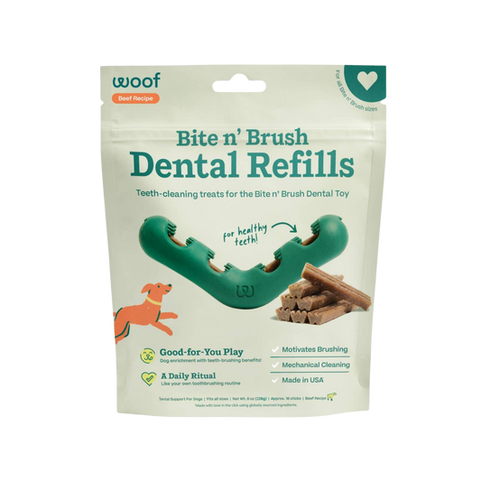 Woof Bite n' Brush Refills Beef Recipe, 18ct