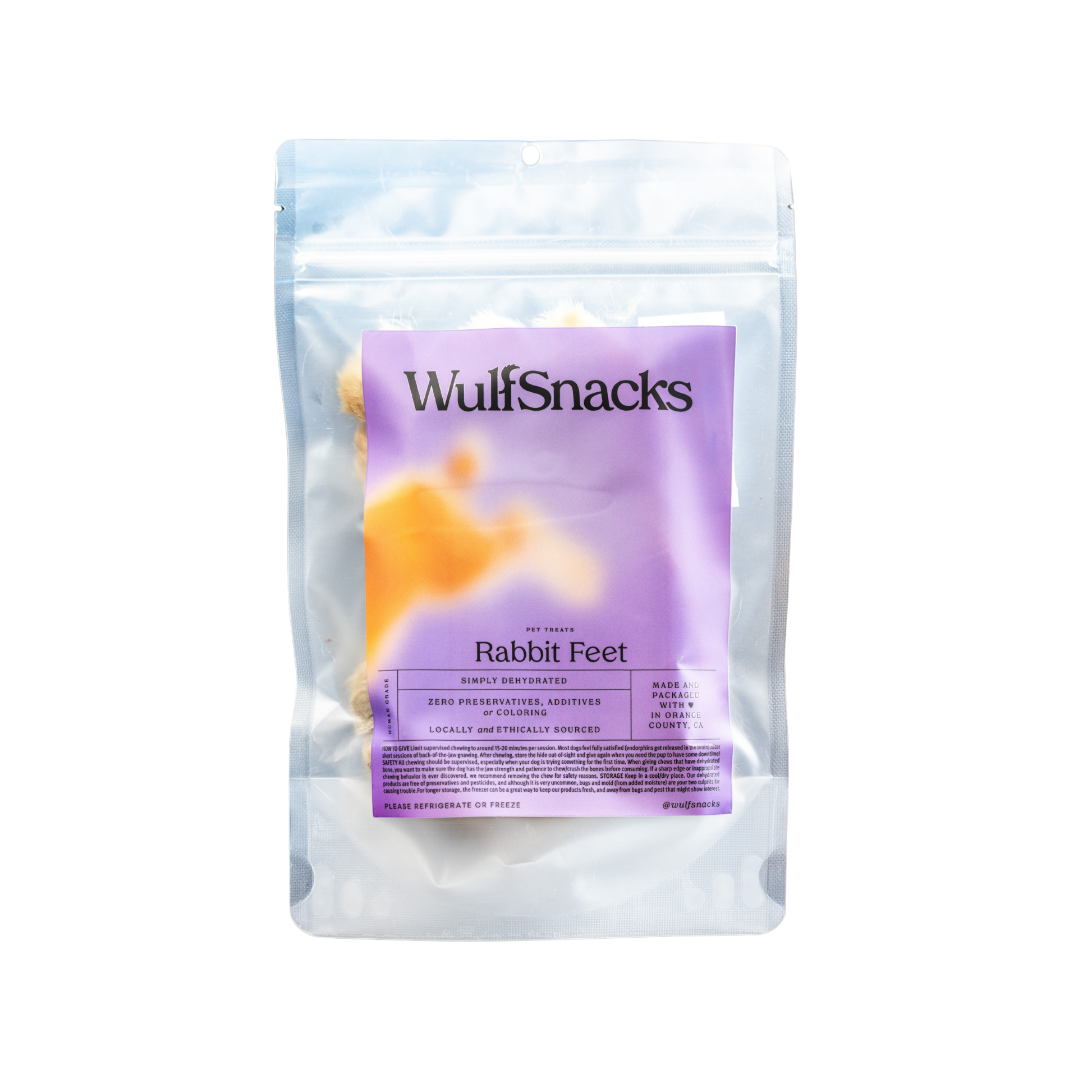 WulfSnacks Dehydrated Rabbit Feet – Pups & Cubs Premium Pet Food