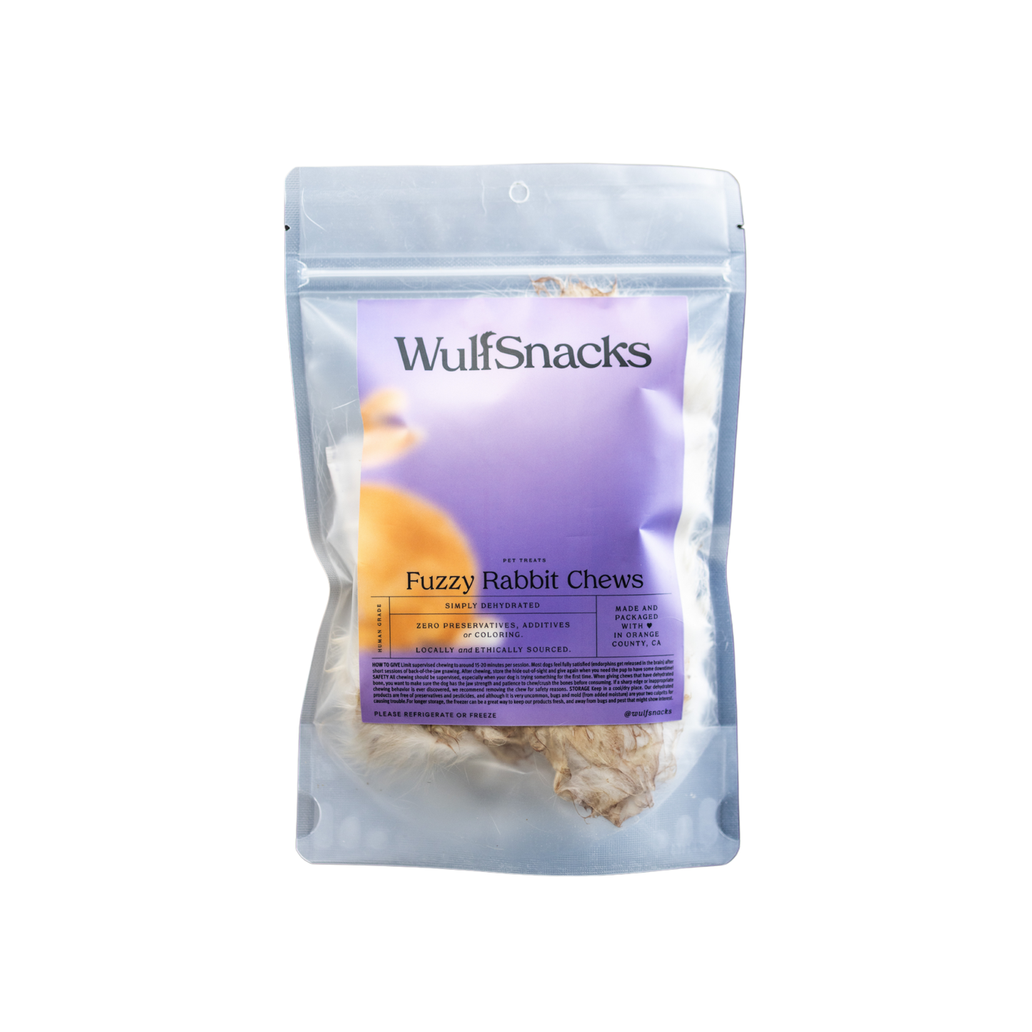 WulfSnacks Dehydrated Fuzzy Rabbit Chews
