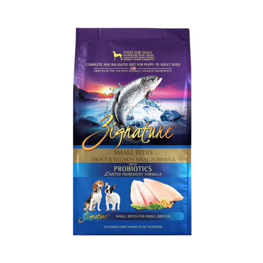 Zignature Trout & Salmon Meal Formula Small Bites Dry Dog Food