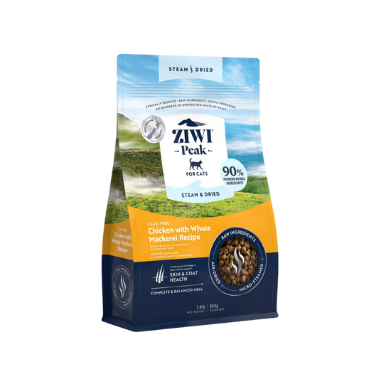 Ziwi Peak Steam & Dried Chicken with Whole Mackerel Recipe for Cats