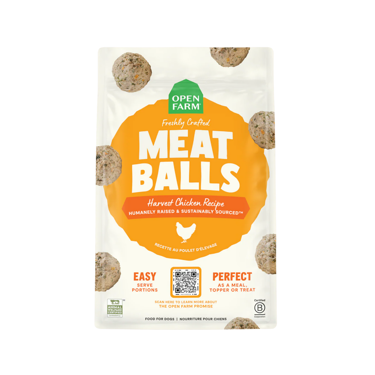Open Farm Harvest Chicken Freshly Crafted Meatballs for Dogs-14oz