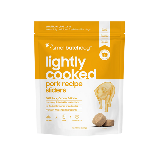 Smallbatch Lightly Cooked Pork Recipe Sliders for Dogs, 5lb