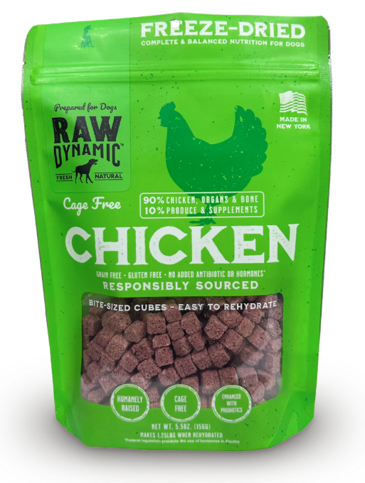 RAW DYNAMIC Chicken Recipe Freeze-Dried Treats for Dogs, 14 oz Bag