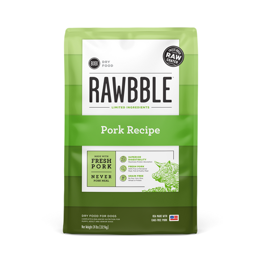 Rawbble Dry Food for Dogs – Pork Recipe - Pups & Cubs Premium Pet Food